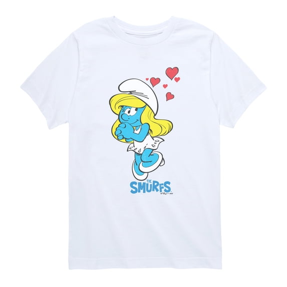 Smurfs - Smurfette Hearts - Youth Boys Short Sleeve Graphic T-Shirt