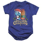 Smurfs Smurfy Christmas With Brainy Smurf Unisex Infant Snap Suit for Baby, Royal, X-Large