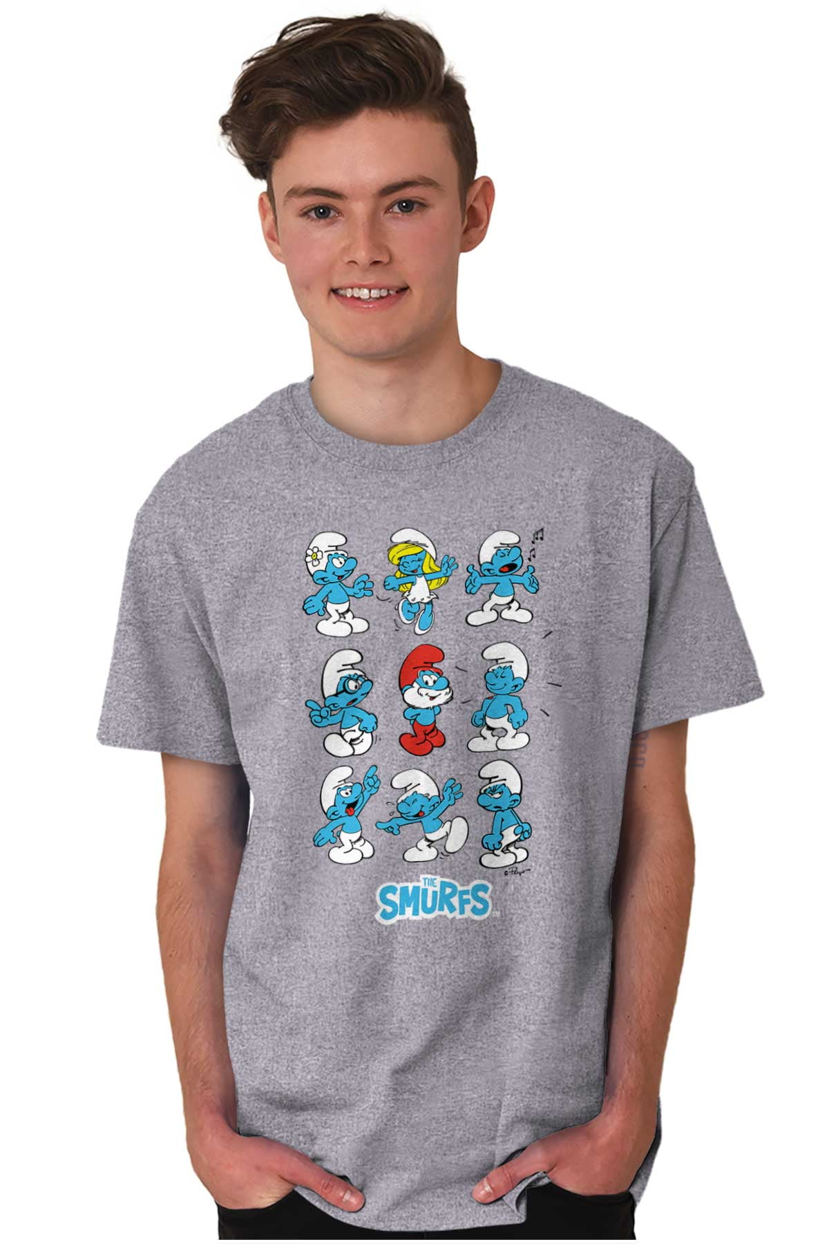 Smurfs Squad Papa Smurfette Cartoon Men's Graphic T Shirt Tees Brisco ...