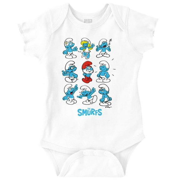 Smurfs Squad Papa Smurfette Cartoon Romper Boys or Girls Infant Baby Brisco Brands NB