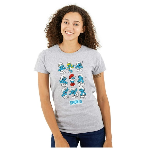 Smurfs Squad Papa Smurfette Cartoon Women's Plus Size Shirt Brisco Brands 2X