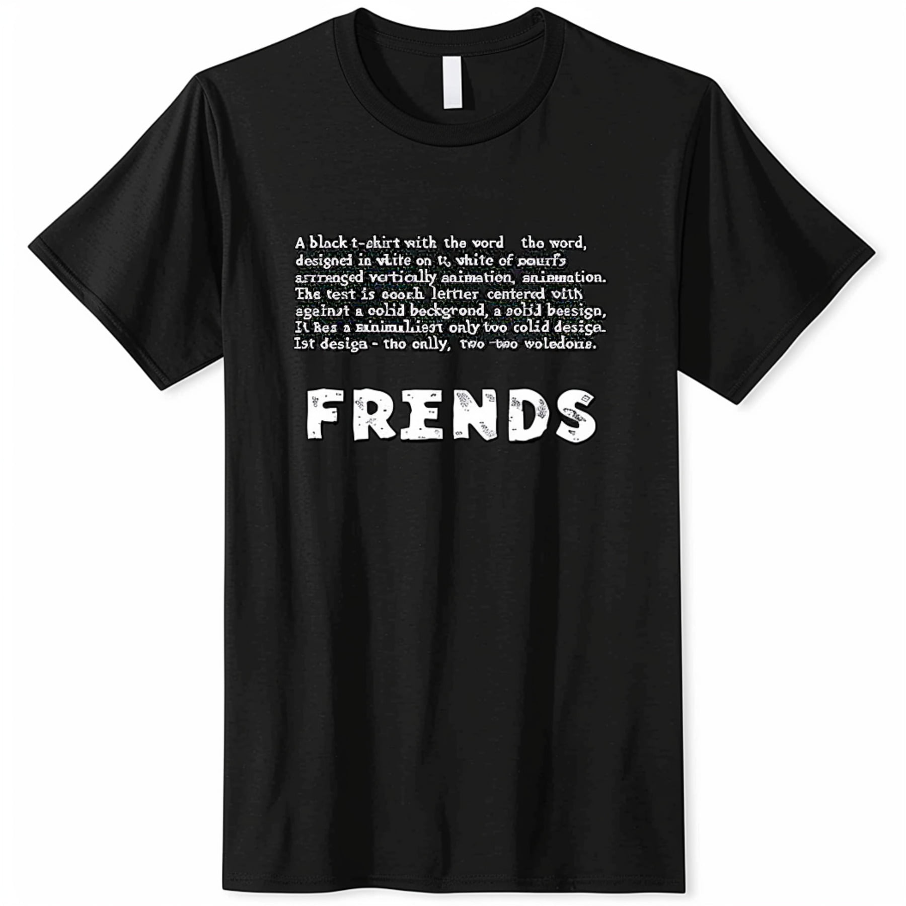 Smurfs Style FRIENDS Vertical Text Black TShirt Minimalist Design ...