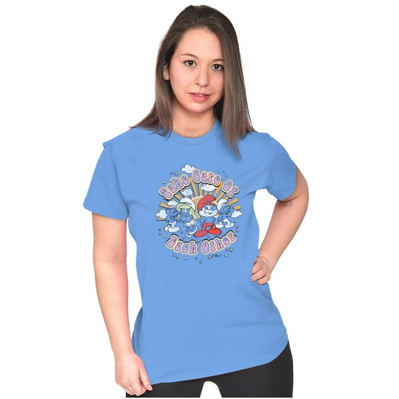 Smurfs Take Care Of Each Other Women's T Shirt Ladies Tee Brisco Brands M