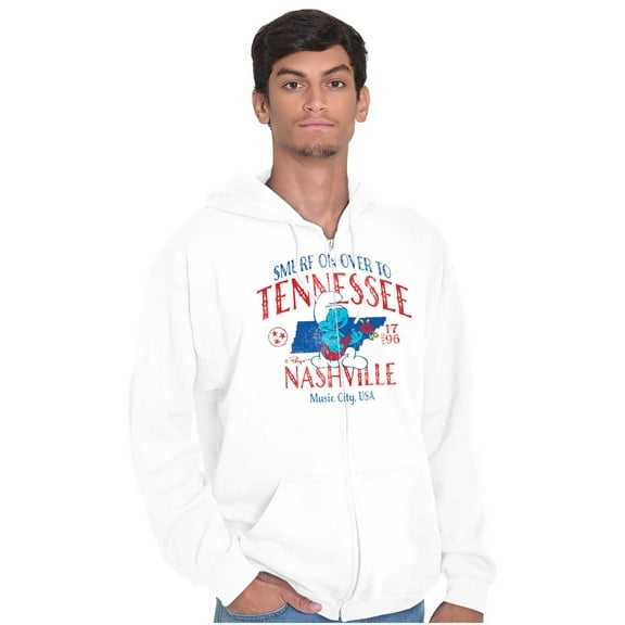 Smurfs Tennessee Nashville Cartoon Unisex Plus Size Zip Hoodie Brisco Brands 5X