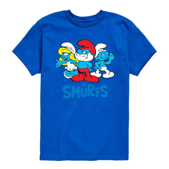 Smurfs - The Group - Youth Boys Short Sleeve Graphic T-Shirt