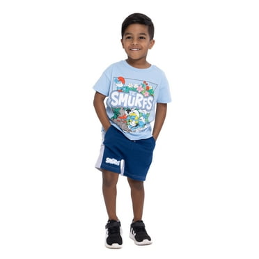 Smurfs Toddler Boy Short Sleeve Tee and Colorblock Short Set, Sizes 12M-5T