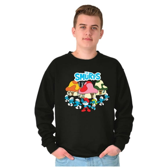 Smurfs Village Mushroom Dance Party Sweatshirt for Men or Women Brisco Brands S