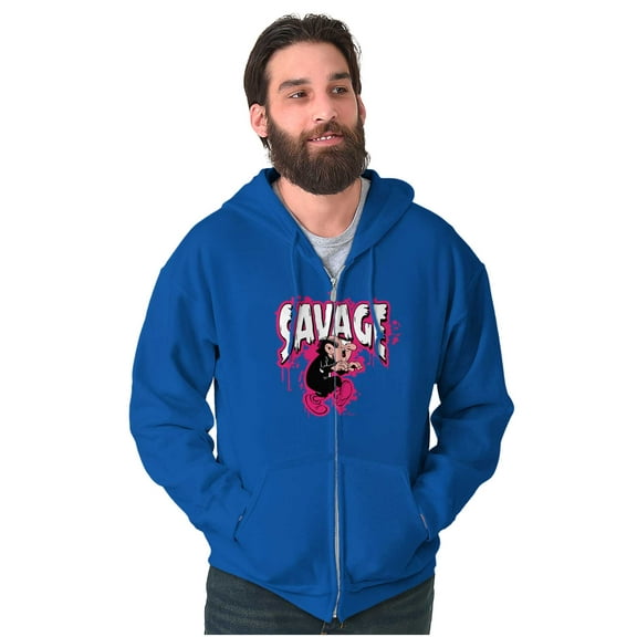 Smurfs Villain Savage Graffiti Unisex Plus Size Zip Hoodie Brisco Brands 5X