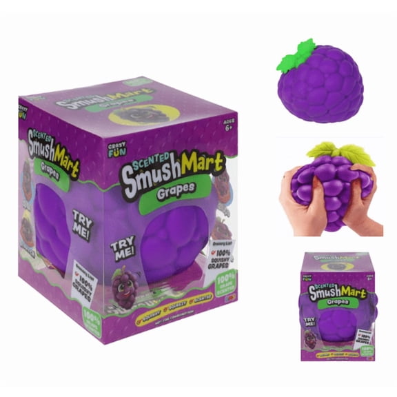 Smush Mart Grapes Viral Limited Edition Squishy Crazy Fun 5, Scented Grape Squish Toy , Soft Sensory Stress Relief Tools for Adults