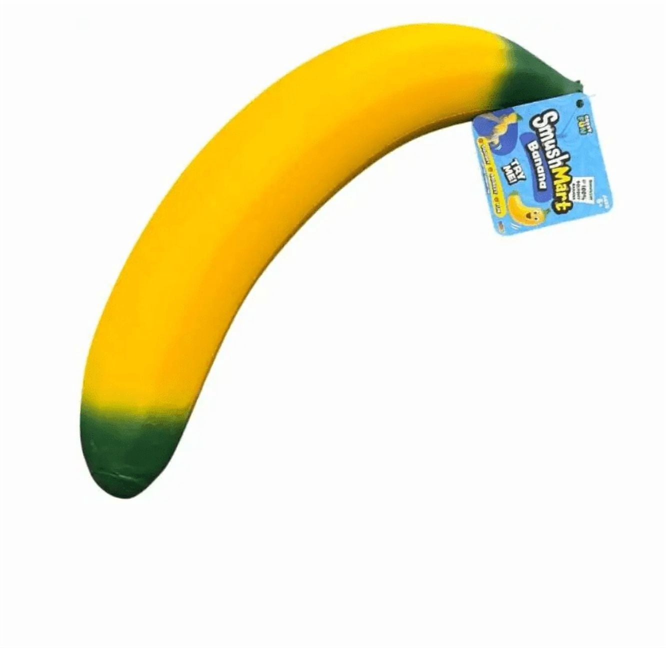 Smush Mart Jumbo Squishy Banana 15-Inch Squeeze Toy, Sensory Stress Relieving Banana Figure,Giant Fruit Soft Novelty Toy for Adults - Tactile Stress Relief Squeeze Toy