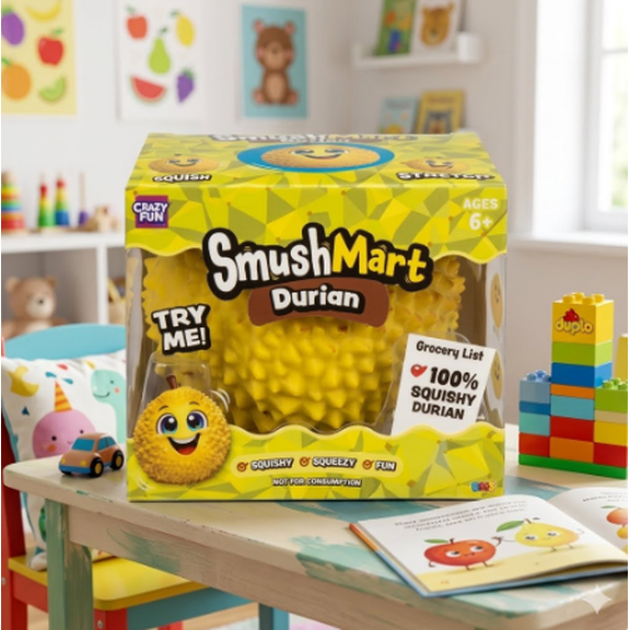 Smush Mart Yellow Durian Squishy Toy - Fruit Slow-Rising Squishy Toy, Creamy Yellow Textured Squeeze Ball Sensory Fidget for Stress Relief & Focus, Perfect Novelty Gift for Adults