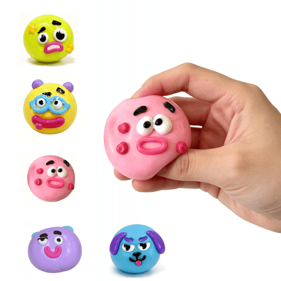 Smushers Faces Squeezing Toys Soft Slow Rise Dough, Cute Animal Face Stress Relief, Adult Desk Sensory Fidget Block