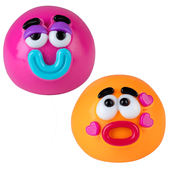 Smushers Slow Rising Squishy Faces 2 Pcs, Soft Marshmallow Squish Stress Balls Fidget Sensory Toy for Adults Gift