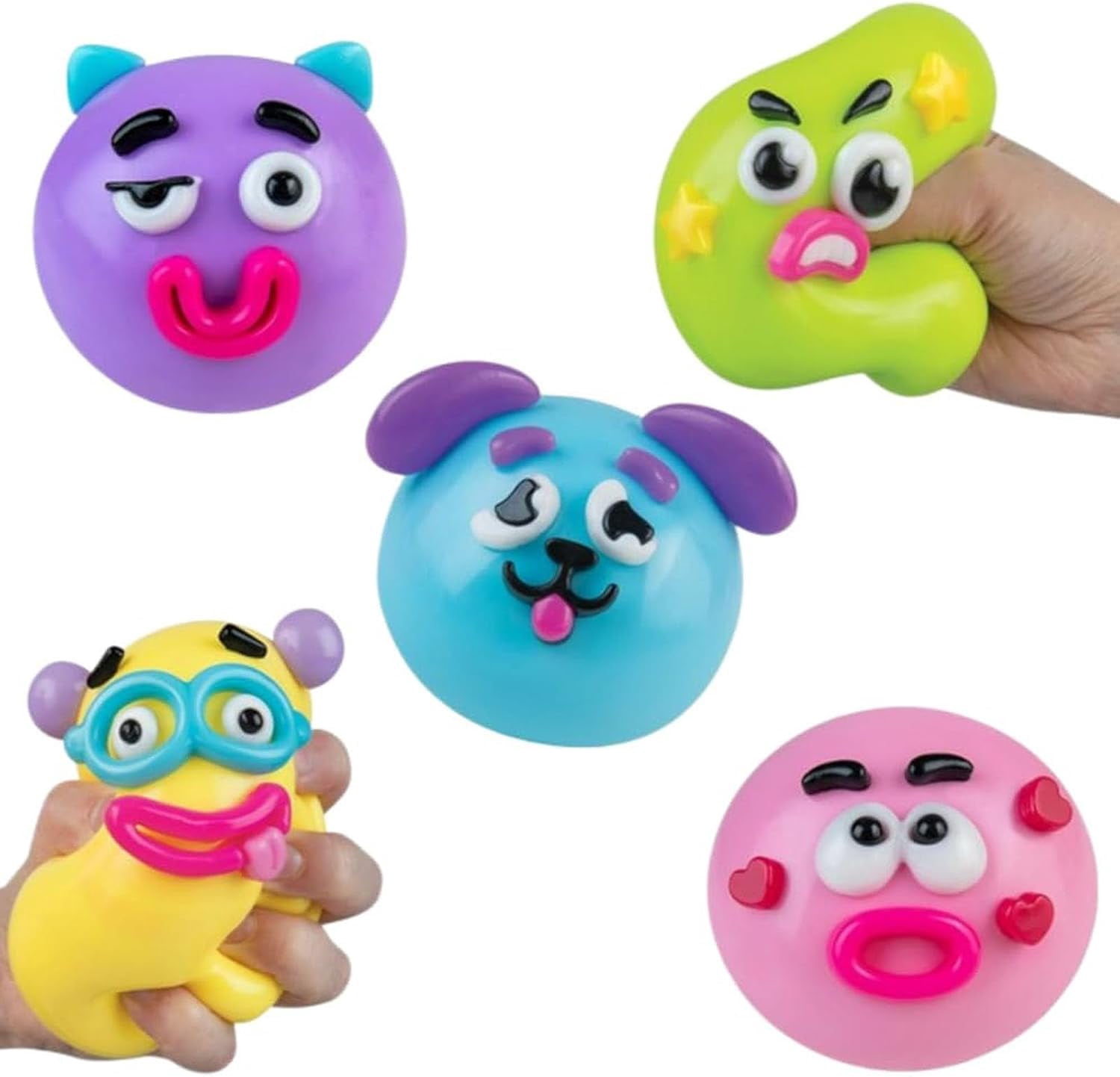 Smushers Squishy - Curiosities Smushers Dog Face Swap Squishy Soft Moldable Cute Slow Rise Relaxing Sensory Fidget Fun Desk Accessory for Adults