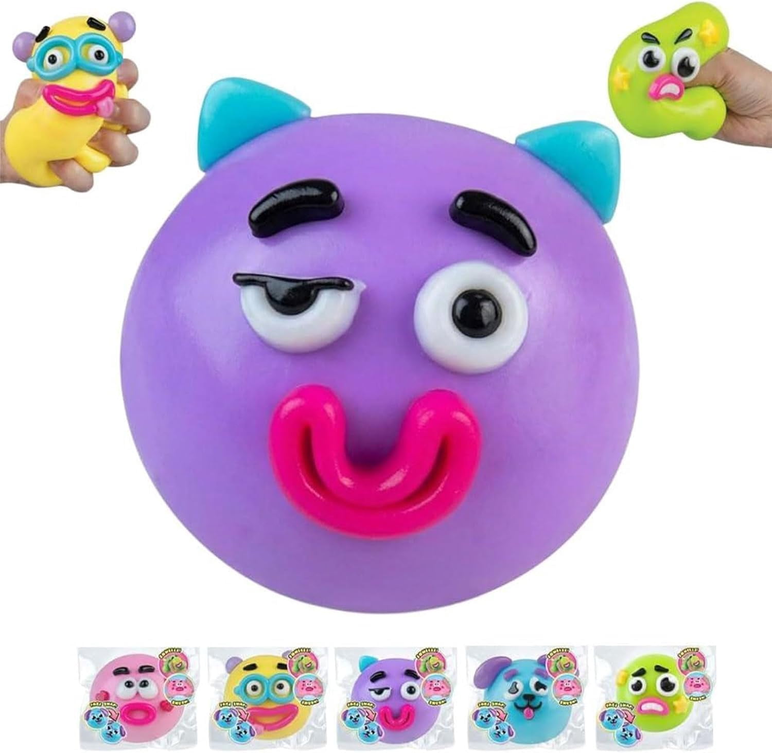 Smushers Squishy - Curiosities Smushers Dog Face Swap Squishy Soft Moldable Cute Slow Rise Relaxing Sensory Fidget Fun Desk Accessory for Adults