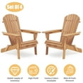 thumbnail image 1 of Smuxee 4Pcs Adirondack Chair Set, Folding Wood Outdoor Chair Patio, Brown, 1 of 8