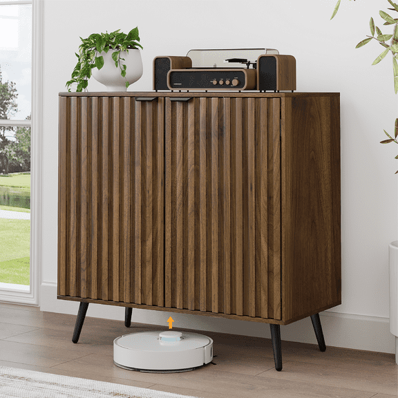 Smuxee Buffet Storage Cabinets,Kitchen Cabinet with Doors,Fluted Entryway Cabinet