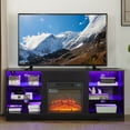 thumbnail image 1 of Smuxee Electric Fireplace TV Stand for 55 inch TV,Entertainment Center with Fireplace and LED,Black, 1 of 8