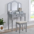 thumbnail image 1 of Smuxee Kids Vanity Set with Mirror,Makeup Table and Vanity Stool,Girls Bedroom Furniture,Gray, 1 of 5