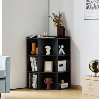 ALBOMI Corner Cabinet with 3 Storage Baskets, USB Ports and Outlets, Small  Space Wooden Corner Cube Storage, Kids Corner Bookshelf for Living Room