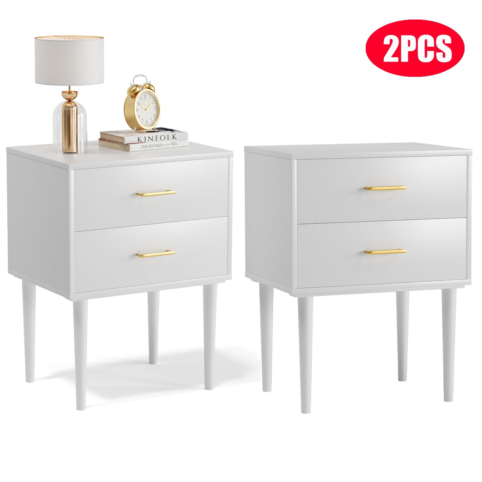 Smuxee Modern Nightstand Sets Of 2, 2 Drawers End Table For Bedroom ...