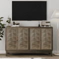 thumbnail image 1 of Smuxee Sideboard Cabinet with 4 Doors and Adjustable Shelves, Kitchen Sideboards and Buffets,Brown, 1 of 7