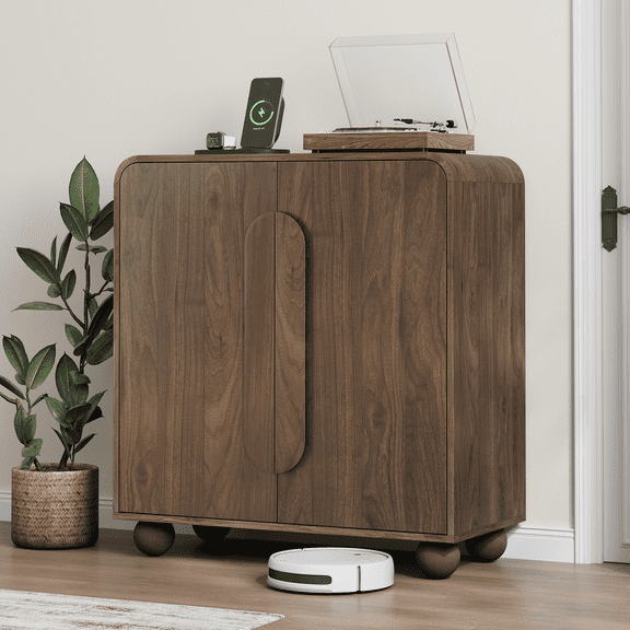 Smuxee Sideboard Storage Cabinet,Coffee Bar Cabinet with Two Doors & Adjustable Shelves for Living Room