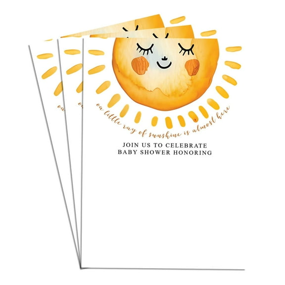 Smyle Sun Elegant Baby Shower Invitations Card High-Quality Set of 30 4x6 in Perfect for Boy & Girl
