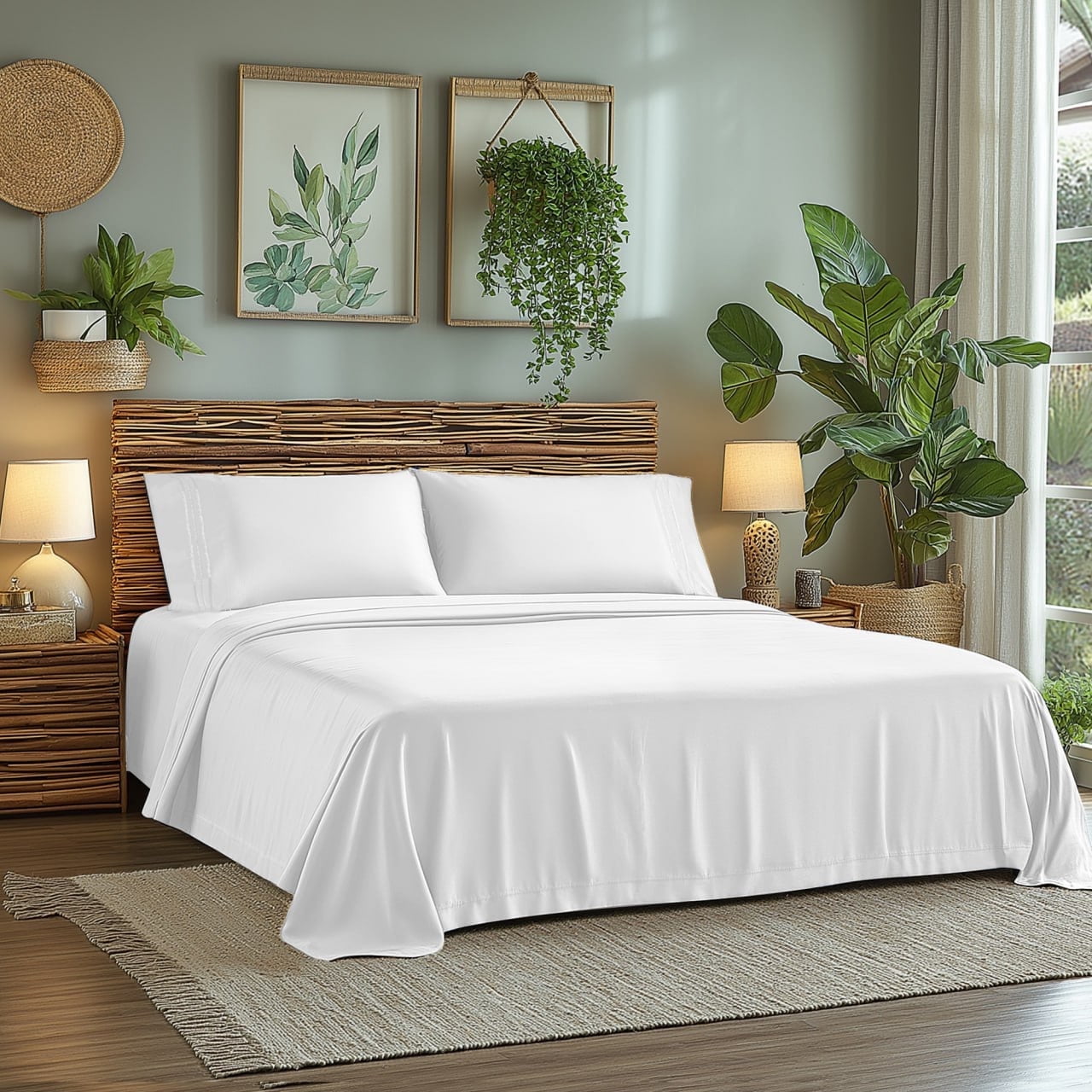 Luxury King/Cal King Bamboo Rayon Sheet Set, Extra Soft, Breathable ...