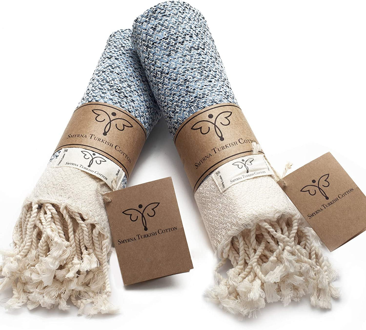 Smyrna Original Turkish Hand Towels Set of 2 100 Cotton, 16 x 40