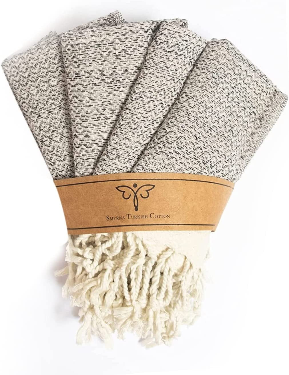 Smyrna Turkish Cotton Kitchen Dish Towels Pack of 4 100 Natural Cotton 15 x 26 Inches Machine Washable Wash Cloths Ultra Soft Absorbent Prewashed and Quick Dry Turkish Dish Towels Gray Walmart Busines...