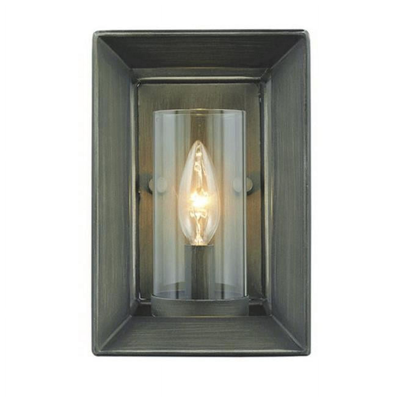 Modern Beveled Bronze Sconce with Dimmable Clear Glass Design
