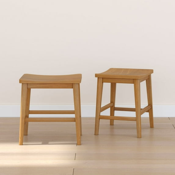 Smythe Stool Chair Height, (18in) - 2 pack, Pecan