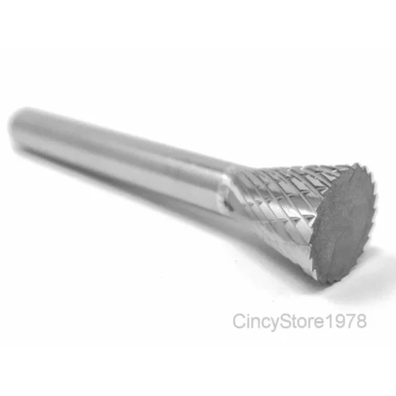 Sn4D Taper Shape Tungsten Carbide Burr Bur Cutting Tool Die Grinder Bit 1/4" New