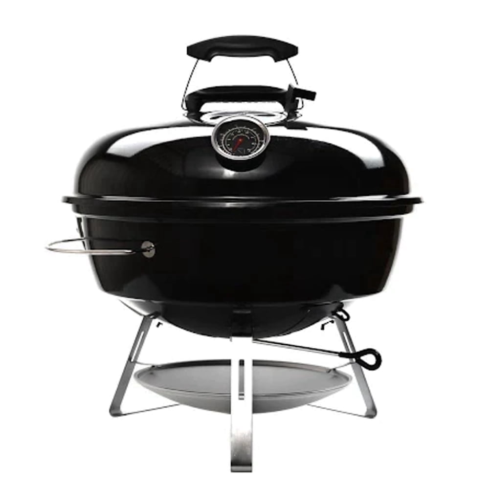 Slow 'N Sear 18” Black Charcoal Kettle Grill with Patented Charcoal Basket for 2-Zone Cooking & EasySpin Grate