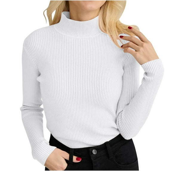 SnZhen 2025 Fall And Winter Fashion Women Sweater Casual Solid Color Round Neck Pullover Warm Sweaters Tops White Free Size