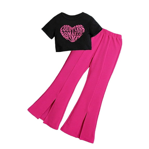 SnZhen Baby Girl Gifts Fashion Girls' Casual Sleeveless Tops Round Neck Collar Tank Top Printed Long Pants Sets