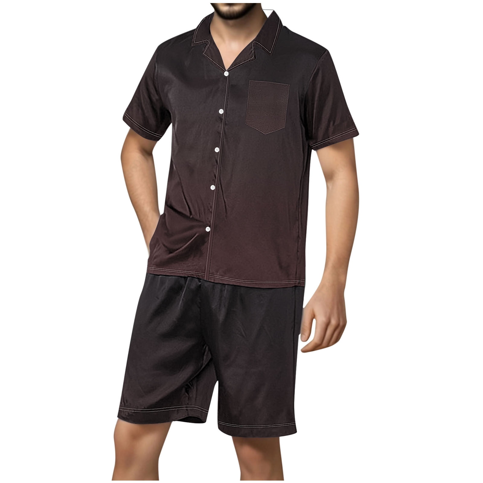 Men's Button Up Shirt and Shorts Set