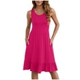 thumbnail image 1 of SnZhen Casual Dresses for Women Women's Fashion Sexy Solid Sleeveless Pleated Dresses Mini Dress, 1 of 5