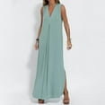 thumbnail image 1 of SnZhen Dresses for Women Short Party Fashion Women Sleeveless V-Neck Solid Ladies Long Dress Women Dresses, 1 of 6