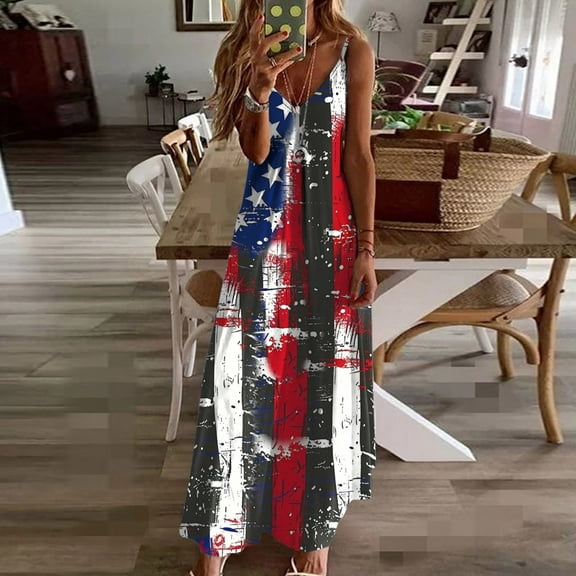 SnZhen Dresses for Women Short Party Women's Sleeveless Fashion Sleeveless Printing Suspenders Dresses
