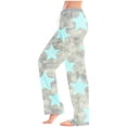 thumbnail image 1 of SnZhen Long Pants for Women Star Print Elastic Waistband Drawstring Pocket Pants Long Trousers, 1 of 5