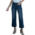 thumbnail image 1 of SnZhen Loose Cropped Jeans Women with Pocket Low-waisted Slim Fit Straight Denim Pants Blue S, 1 of 5