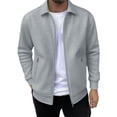 thumbnail image 1 of SnZhen Men's Casual Jacket Fashion Solid Color Lapel Zipper Pocket Long Sleeve Casual Sweatshirts Coat Gray XXL, 1 of 4