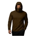 thumbnail image 1 of SnZhen Men's Hoodies With Face Mask Fall Winter Fashion Solid Color Long Sleeved Hooded Warm Pullover Sweatshirts Tops Coffee XXL, 1 of 5
