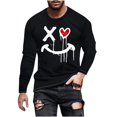 thumbnail image 1 of SnZhen Mens Shirts Fashionable Men's Printed Top With Long Sleeved Round Neck And Smiling Face Printed Top/shirt, 1 of 4
