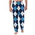 thumbnail image 1 of SnZhen Pants for Man Men's Home Sleepwear Thin Loose Pants Plaid Straight Leg Pants Men's Casual Pants, 1 of 6