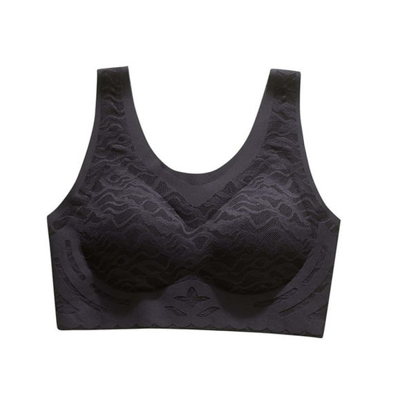 SnZhen Plus Size Large Bust Support Bras Women's Solid Color Wireless Seamless Bra Women's Large Size Large Cup Underwear Daily Bra