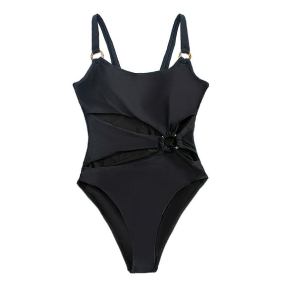 SnZhen Plus Size for 2024 Sexy Swimsuit Skintight Solid Color Bikini Ladies