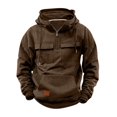 thumbnail image 1 of SnZhen Hoodies for Men Fashion Solid Color Zipper Workout Multi-Pocket Outdoor Sports Pullover Sweatshirt Winter Tops, 1 of 4